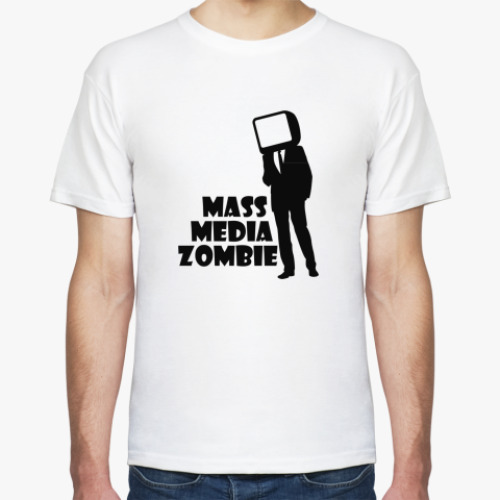Футболка с принтом  MASS MEDIA ZOMBIE