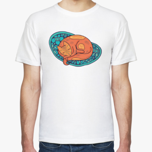 Футболка с принтом Спящий кот / Sleeping cat