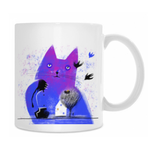 Кружка с принтом Котик и чернила