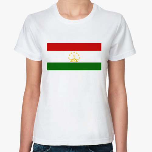 Классическая футболка с принтом Флаг Таджикистан