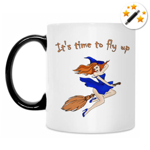 Кружка-хамелеон с принтом Красивая ведьмочка