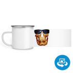 Кружка металлическая белая (круговая запечатка)