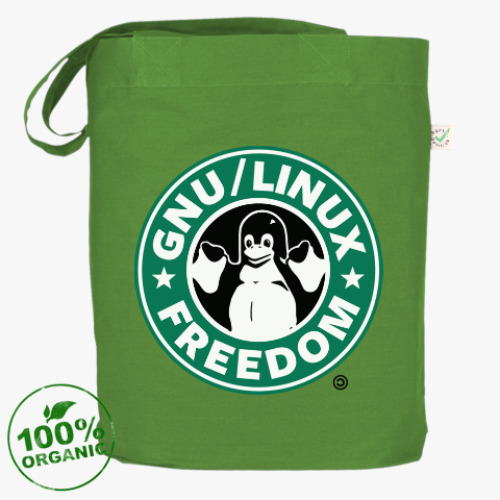 Сумка шоппер с принтом GNU Linux Freedom