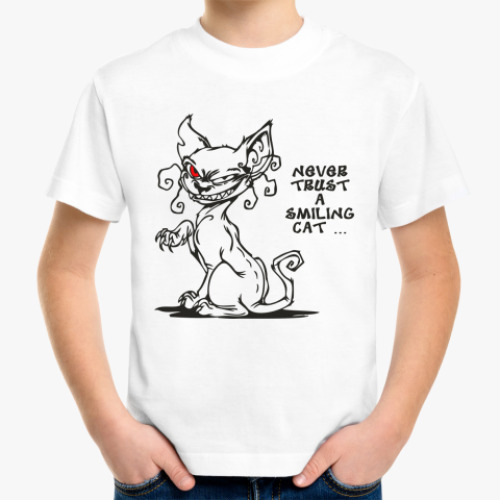 Детская футболка с принтом Чешир