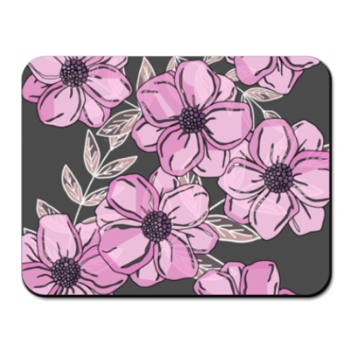 Коврик для мыши с принтом Нежные цветы