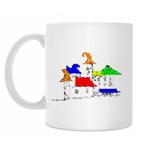 Кружка с принтом Домики