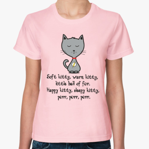 Женская футболка Soft kitty warm kitty