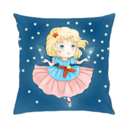 Подушка с принтом Фея новогодней ночи