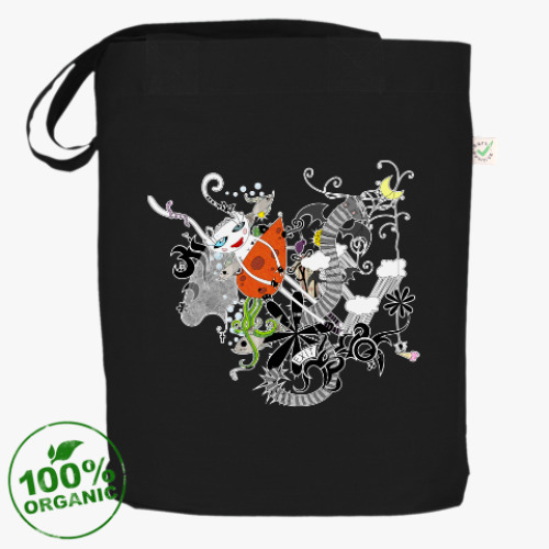 Сумка шоппер с принтом Белая Зайка