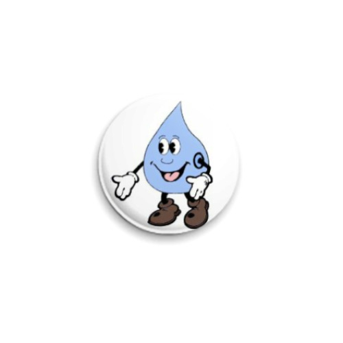 Значок 25мм с принтом  'Капелько'