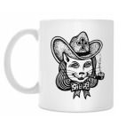 Кошка в шляпе с трубкой