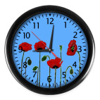 Настенные часы (с цифрами) Маки