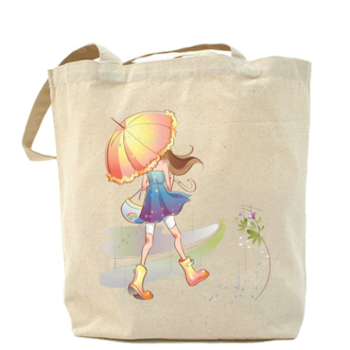 Сумка шоппер с принтом девушка