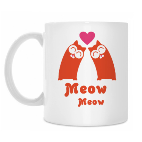Кружка с принтом Влюбленные котики