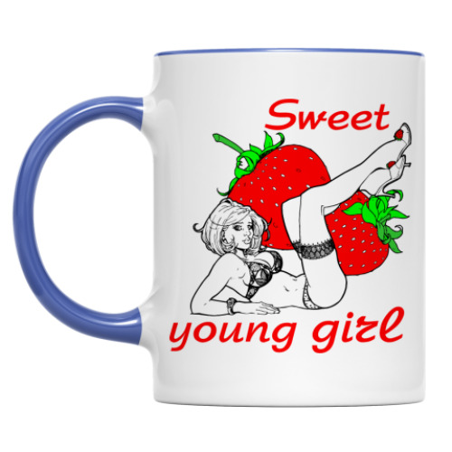 Кружка с принтом Sweet young girl