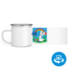 Кружка металлическая белая (круговая запечатка)