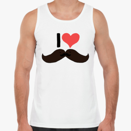 Майка с принтом i love усы