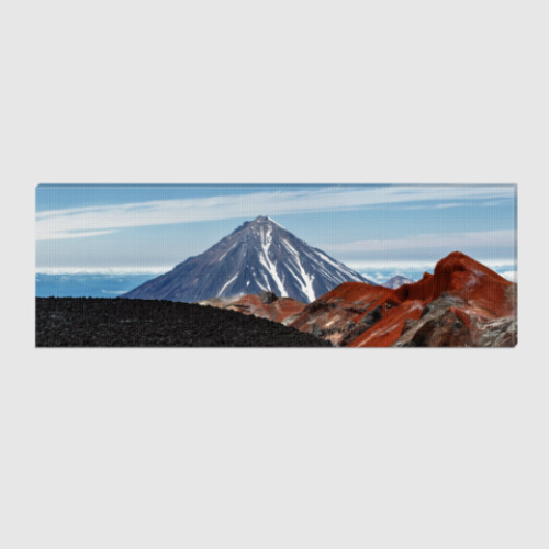 Холст Вулканы, летний пейзаж полуострова Камчатка