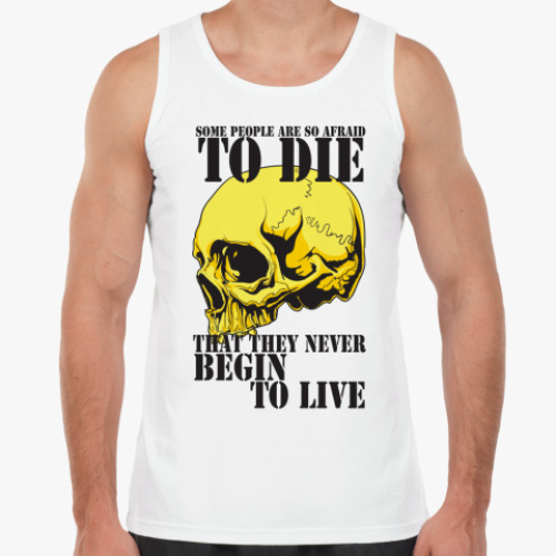 Майка с принтом Never begin to live