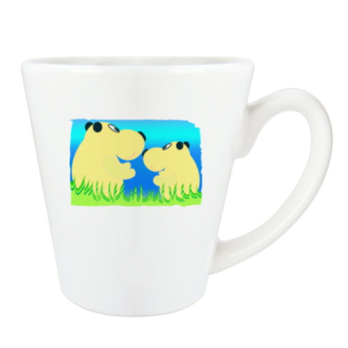 Чашка Латте с принтом Забавные медвежата