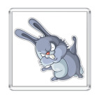 Магнит 6.5 x 6.5 см Бешеный Заяц