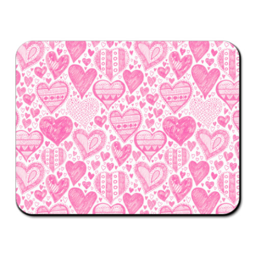 Коврик для мыши с принтом Сердечки