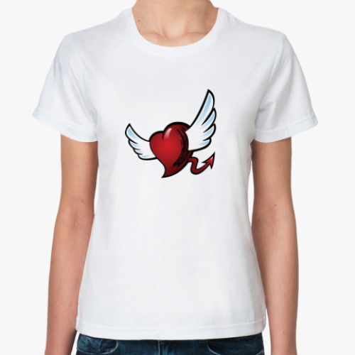 Классическая футболка с принтом  Сердце
