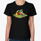 Классическая женская футболка принт Шелдона &#039;Кубик&#039;