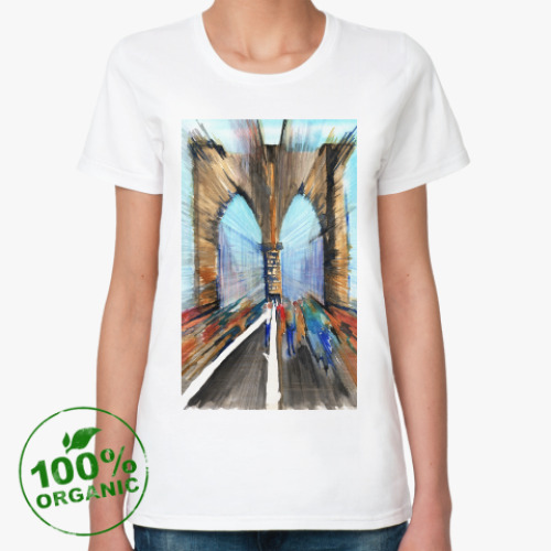 Женская футболка из органик-хлопка Бруклинский мост