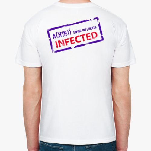 Футболка с принтом Инфицирован свиным гриппом