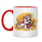 Двухцветная кружка Кошкины игры