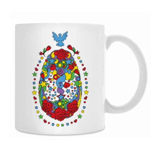 Кружка с принтом Декоративное яичко к Пасхе