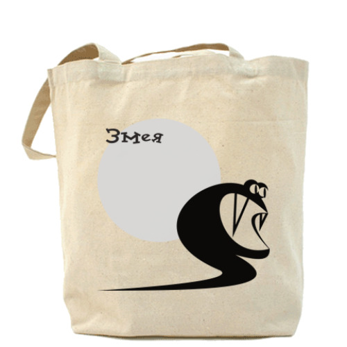 Сумка шоппер с принтом Змея злая