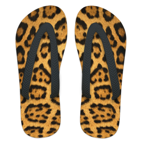 Шлепанцы (сланцы) с принтом Леопард