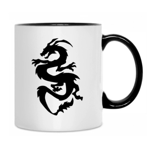 Кружка с принтом Black dragon