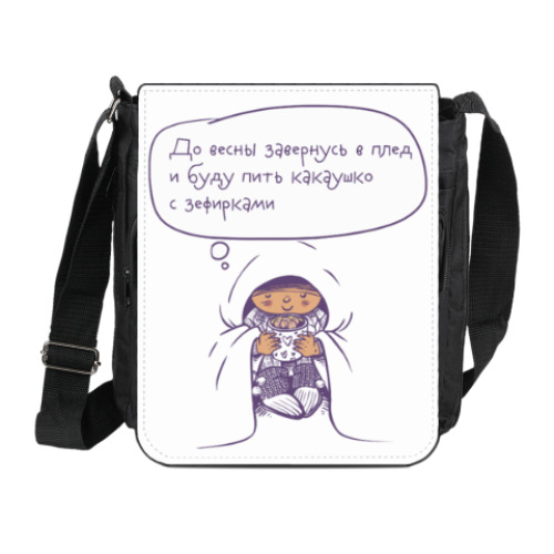 Сумка на плечо (мини-планшет) с принтом какаушко
