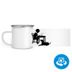 Кружка металлическая белая (круговая запечатка)