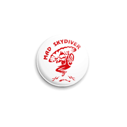 Значок 25мм с принтом MAD SKYDIVER