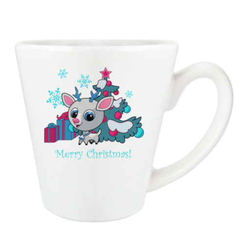 Чашка Латте с принтом Рождество