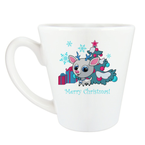 Чашка Латте с принтом Рождество