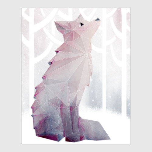 Постер Зимний Лис в снегу Winter fox