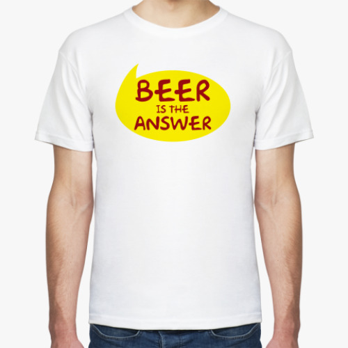 Футболка с принтом Beer is the answer