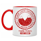 Двухцветная кружка Twin Peaks University символ