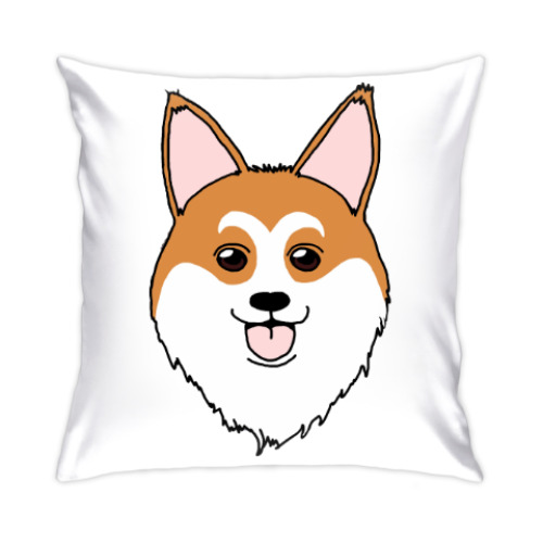 Подушка с принтом Собака-улыбака