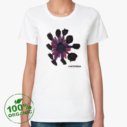 Женская футболка из органик-хлопка Снежинка Блэк органическая