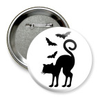 Значок 75 мм Кот и летучие мыши