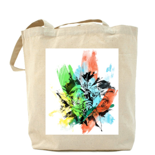 Сумка шоппер с принтом цветы