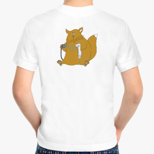 Детская футболка с принтом Рыжий кот