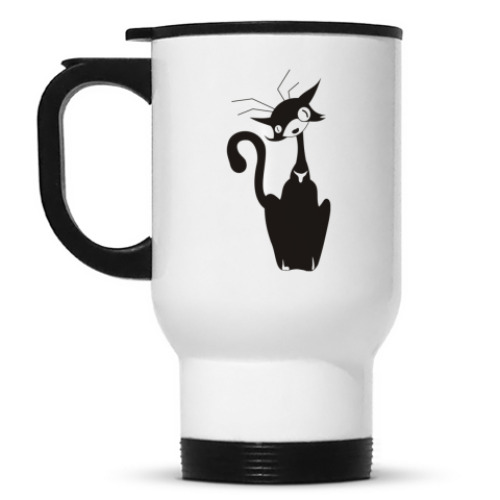 Кружка-термос с принтом Кошка