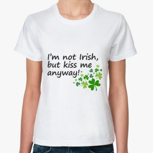 Классическая футболка с принтом Kiss me anyway